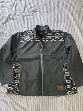 Ariat Charcoal and Black Aztec-Trim Softshell Jacket